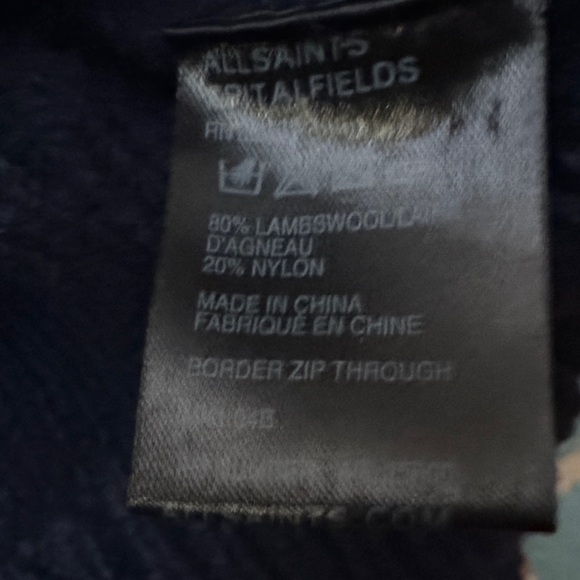 All Saints Full Zip Cable Crewneck Sweater - Picture 3 of 7